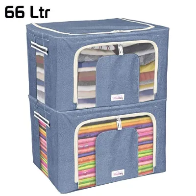 BlushBees-600D Oxford Fabric Clothes Storage Boxes for wardrobes - 66L, XL Size