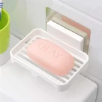 Plastic Magic Sticker Series Self-Adhesive Waterproof Kitchen Bathroom Soap Holder (White)