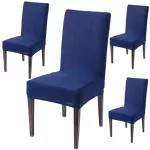 Stretchable Dining Room Chair Covers Set of Washable Slip Covers - Royal Blue