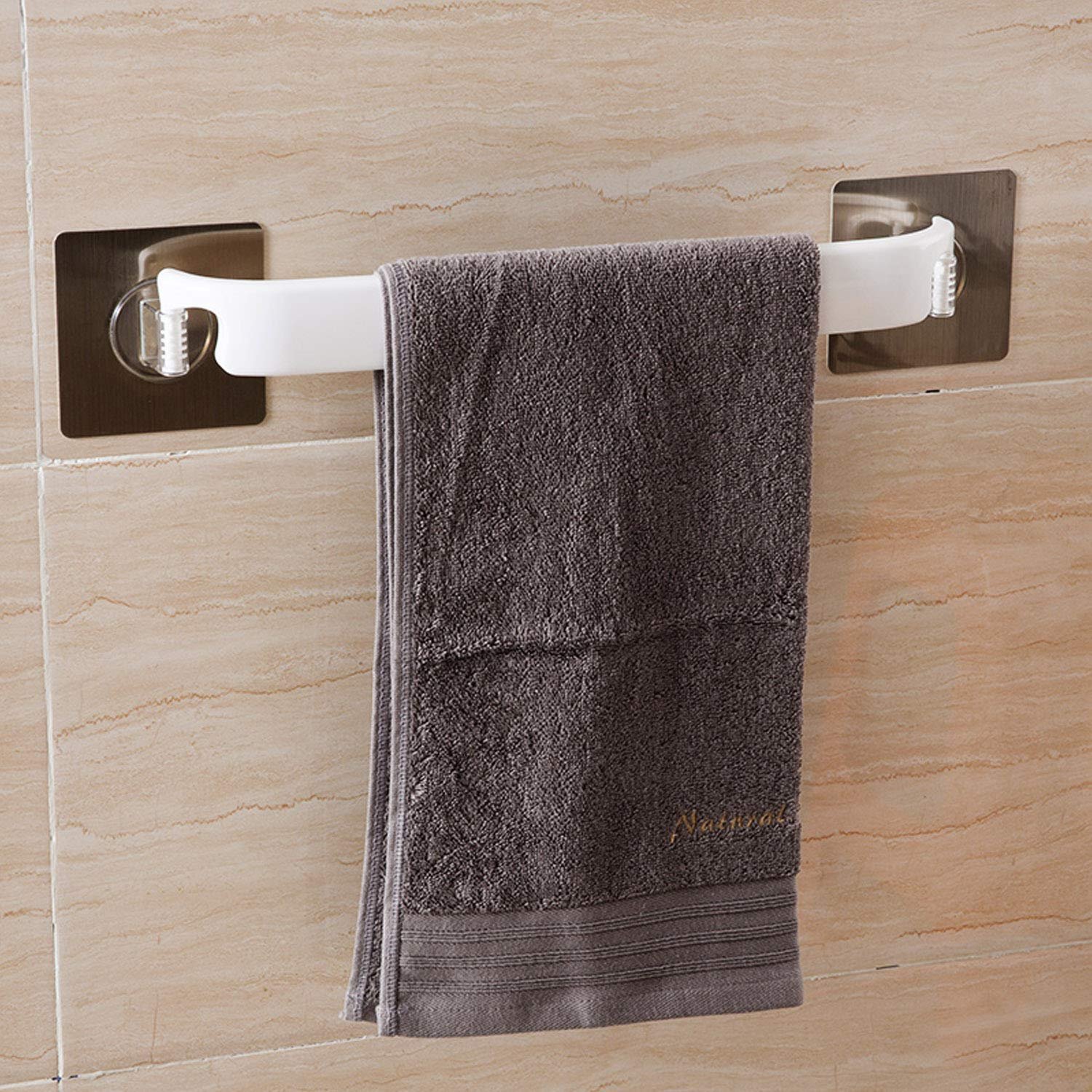 Plastic Magic Sticker Series Self Adhesive Kitchen Napkin Towel Holder (White)