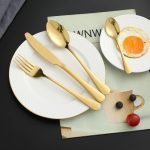 Gold Cutlery Set of 20 Pcs Stainless Steel Flatware Set, Mirror Finish with Gift Box