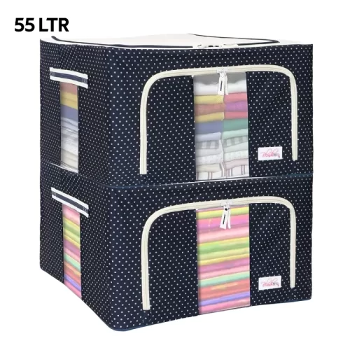 Blushbees Storage Baskets with Metal Frame for Organizing Wardrobe