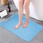 Anti Slip Shower Mat | Bathtub Mat with Suction Cups (Blue, Extra Long, 58 cm X 88 cm)