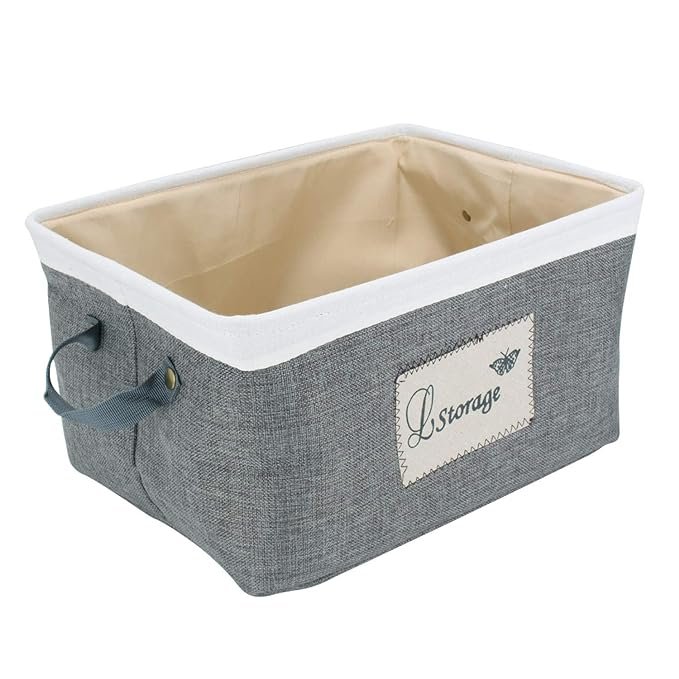 HS-BIN-GRY1 HomeStorie Jute Eco-Friendly Foldable Storage Basket Bins Organizer (Large, Grey, Pack of 2)