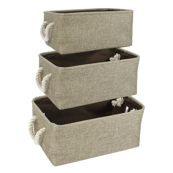 Jute Eco-Friendly Foldable Storage Basket Bins Organizer (Olive) - Pack of 3 Jute Eco-Friendly Foldable Storage Basket Bins Organizer (Olive) - Pack of 3