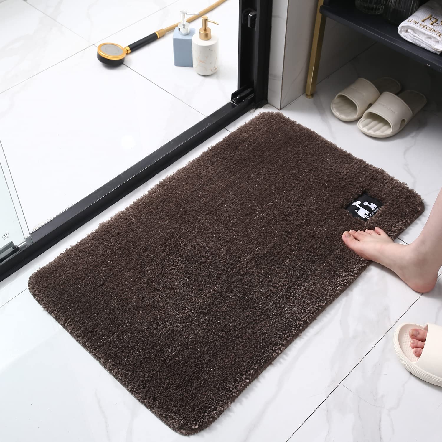 Luxury Rugs Anti-skid Bathmats with Superabsorbent Microfibers, Machine Washable (Large, 50 x 80 cm, Brown) Luxury Rugs Anti-skid Bathmats with Superabsorbent Microfibers, Machine Washable (Large, 50 x 80 cm, Brown)