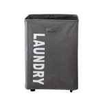 Laundry bag with Wheels | Drawstring Mesh Cover on Top, Grey - 61LTR