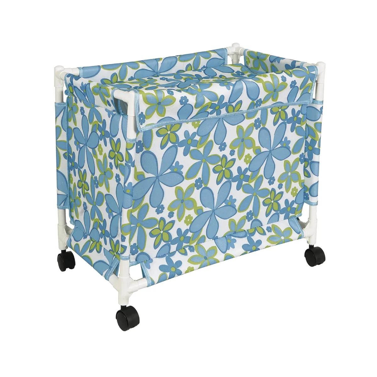 New 2024 Model- Oxford Fabric Laundry hamper With Wheels | Laundry Hamper with Lid Cover | Rolling Laundry Clothes Basket Trolley, 46x54x34 cm, Floral Blue New 2024 Model- Oxford Fabric Laundry hamper With Wheels | Laundry Hamper with Lid Cover | Rolling Laundry Clothes Basket Trolley, 46x54x34 cm, Floral Blue