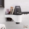 DIY Self-Adhesive Premium Durable Plastic Hair Dryer Stand (White / Black) - Magic Sticker Series