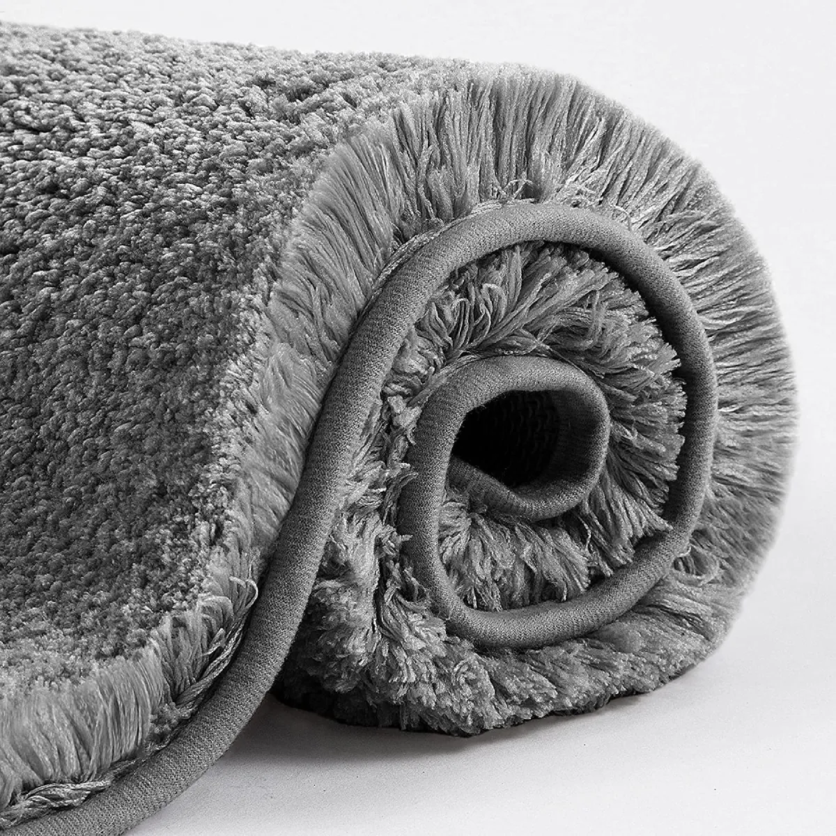 HK-MS-BM-SFLFY-GRY1 Premium Quality Bathroom Mats, Bedroom, Living Room | Soft Fluffy Microfiber, Water Absorbing, Machine Washable, Anti-Skid | Large 50x80cm Dark Grey