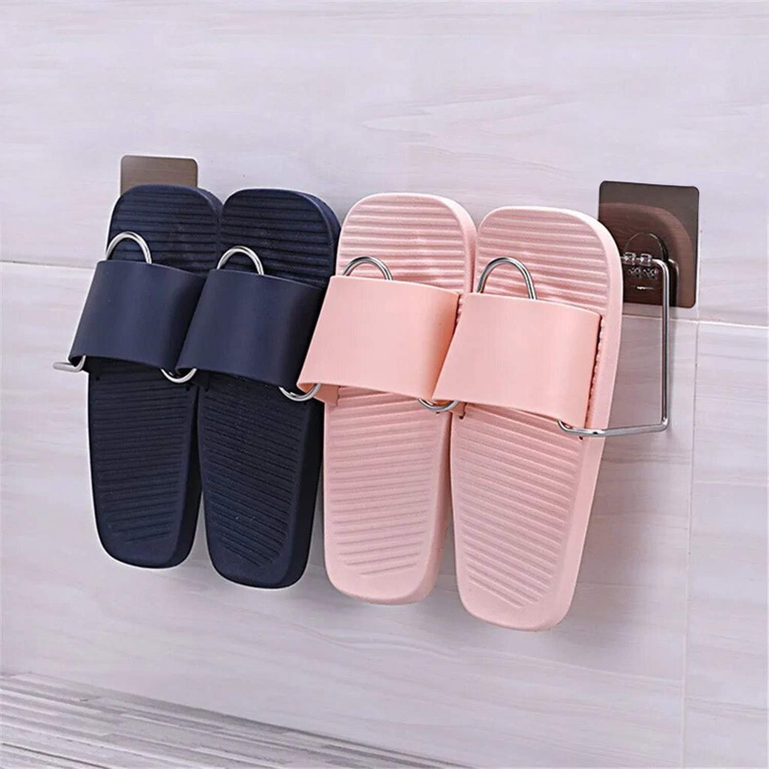 Magic Sticker Series Self Adhesive Wall Mounted Shoe Stand – Stainless Steel Flip Flop & Slipper Holder