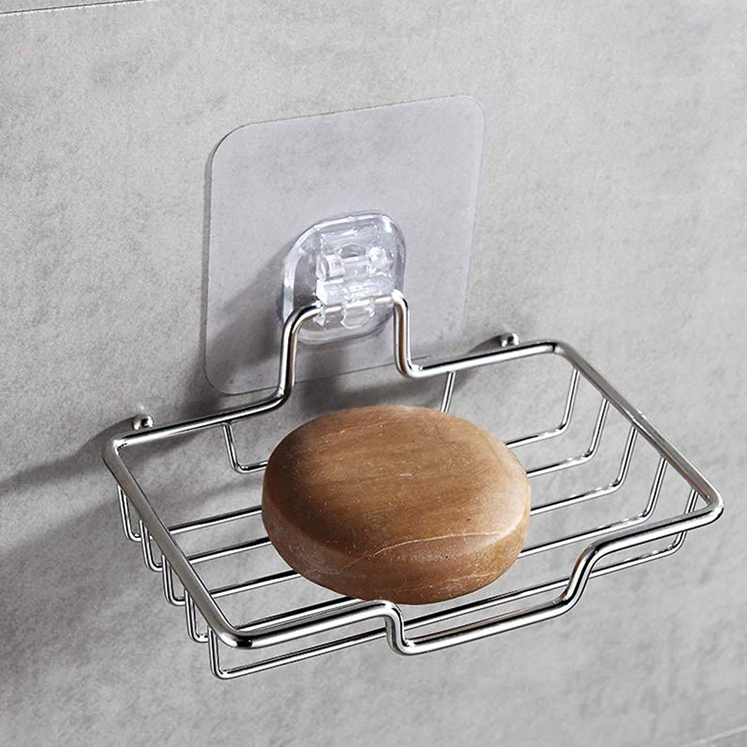 HK-MS-SS-TRS1 Super Strong Self Adhesive Stainless Steel Soap Stand for Bathroom & Kitchen – Magic Sticker Series