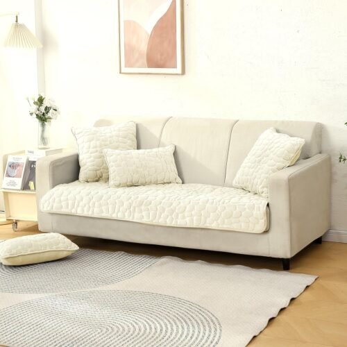 Premium Milk Velvet Sofa Cover Mats – Anti-Slip, Washable for L Shape & 1/2/3/4 Seater Sofas